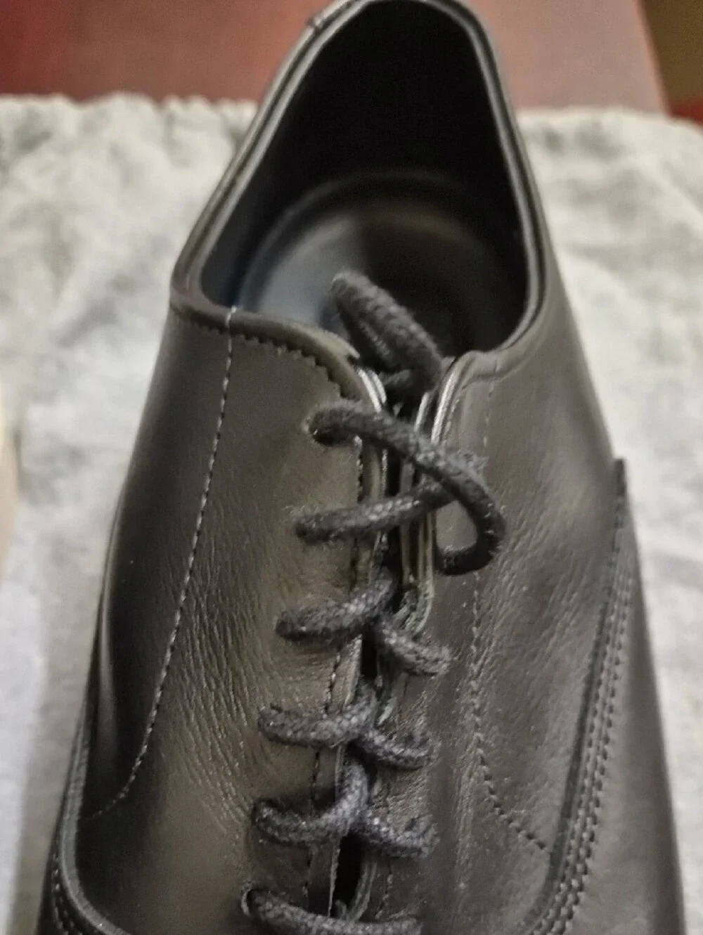 Allen Edmonds Black Leather Cap-Toe Lace-Up Oxfords with White Trim Size 9